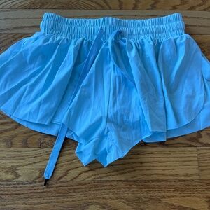 Katie J NYC Farrah light blue aqua swing shorts xl